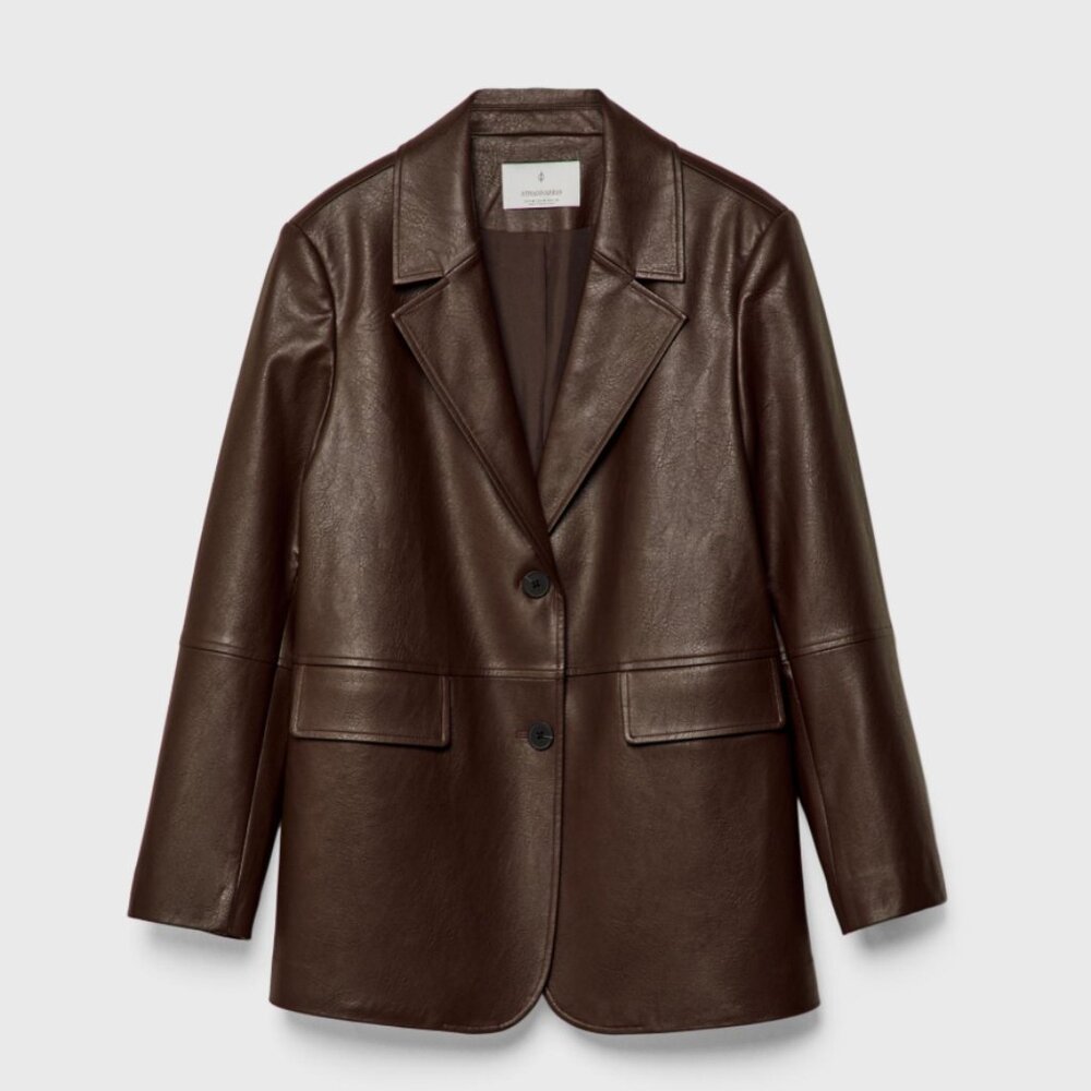 Faux Leather Blazer